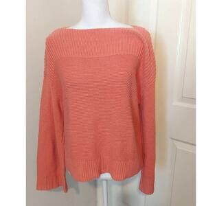 LOFT Sweater Pullover Woven Coral/Orange XS